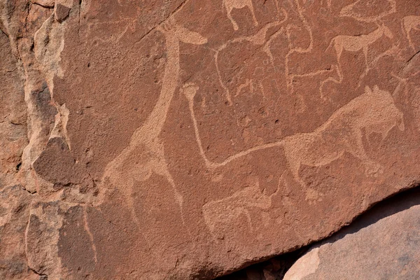 Petroglyphs Twyfelfontein Afrikaans Onzekere Bron Officieel Bekend Damara Nama Springen — Stockfoto