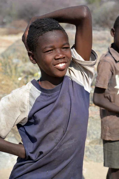 Khorixas Namibia Octubre 2014 Niño Identificado Tribu Himba Los Himba — Foto de Stock