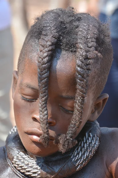 Khorixas Namibië Oktober 2014 Ongeïdentificeerd Kind Himba Stam Himba Zijn — Stockfoto