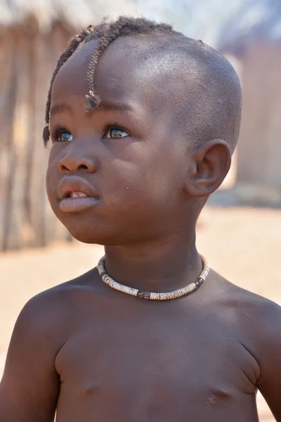 Khorixas Namíbia Outubro 2014 Criança Não Identificada Tribo Himba Himba — Fotografia de Stock