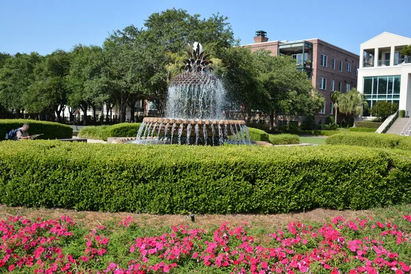 Charleston South Carolina Usa June 2016 Pineapple Fountain Large Fountain — Stock Photo, Image