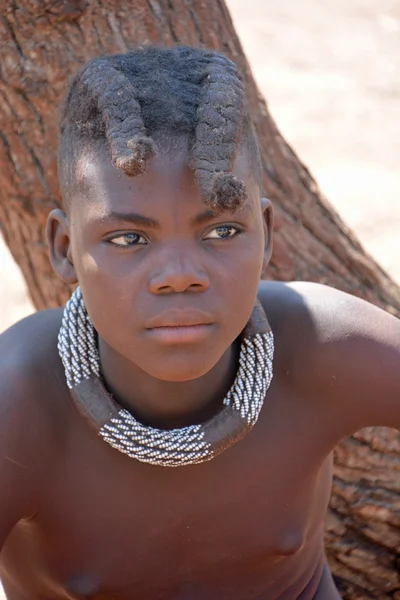 Khorixas Namibia October 2014 Unidentified Woman Himba Tribe Himba是2014年10月9日居住在纳米比亚北部西南非洲Kunene地区的土著民族 — 图库照片