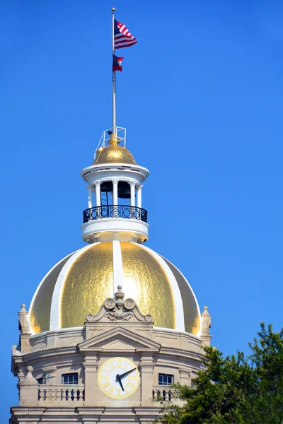 Savannah Sur Carolina Junio 2016 Ayuntamiento Con Cúpula Oro Ayuntamiento — Foto de Stock