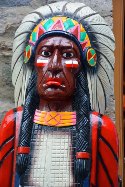 Quebec City Kanada Srpen Street Art Indian Warrior Comes Alive — Stock fotografie