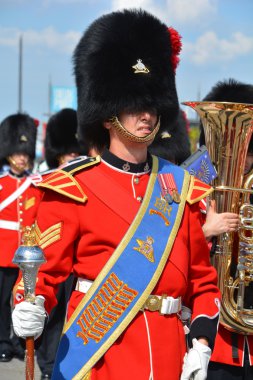 Montreal Kanada Eylül 02: Asker Royal Parade 22 alay ve halk dilinde Van Doos Eylül tarihinde Kanada Ordusu Piyade Alay olduğunu. 02 2014 yılında Montreal Quebec Kanada