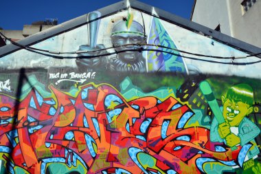 Paris, Fransa - 19 Ekim 2014: Sokak resimleri