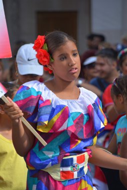 Montreal Quebec Kanada 1 Ağustos 2015: Latin Amerika 'da hayatın bu yönüyle renkli El Salvador Folklor Dansı.