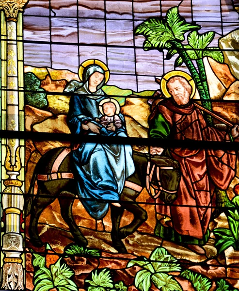 Montreal Canada Sept Notre Dame Bon Secours Stained Glass Window — Stock Photo, Image