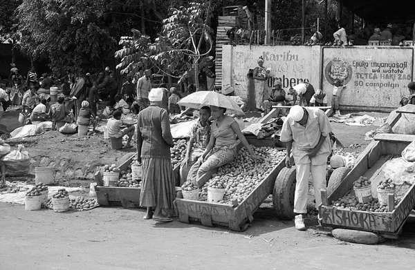 Tradizionale Città Africana Con Gente — Foto Stock