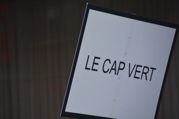Biały Plakat Tekstem Cap Vert — Zdjęcie stockowe