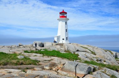 Peggy 's Cove Nova Scotia 6 Haziran: Peggy' s Cove deniz feneri, 6 Haziran 2014 tarihinde St. Margarets Körfezi 'nin doğu kıyısında yer alan küçük bir kırsal bölge..