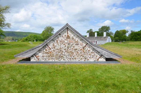 ANAPOLIS ROYAL NOVA SCOTIA MAY 27:The Powder Magazine of Fort Anne is a typical star fort built to protect the harbour of Annapolis Royal, Nova Scotia. On may 27 2014