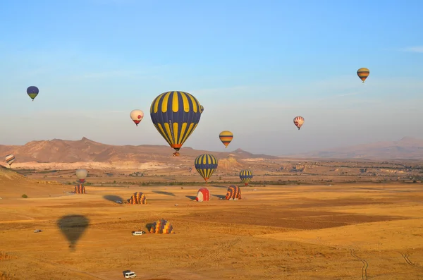 GOREME, TURKEY - OCTOBER, 02: Hot air balloon fly over Cappadocia is known around the world as one of the best places to fly with hot air balloons on october 02, 2013 in Goreme, Cappadocia, Turkey.