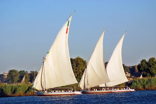 Aswan Egypte Nov Felucca Vaart Nijl Bij Aswan Egypte Nov — Stockfoto