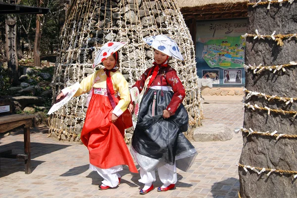 2013年4月7日 韓国ソウルで伝統的な韓国の反応ショーの人々 — ストック写真