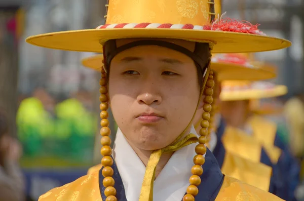 Seoul Korea April Participant Deoksugung Palace Royal Guard Changing Ceremony — Stock Photo, Image