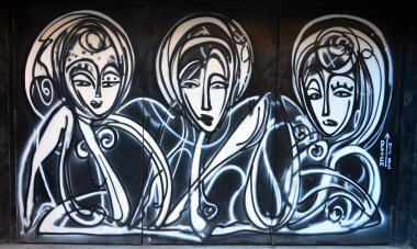 Sokak sanatının grafiti resmi.