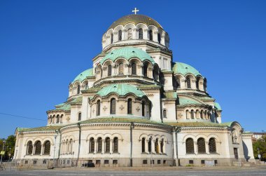 SOFIA BULGARIA SEPTEMBER 28 The St. Alexander Nevsky Katedrali, 28 Eylül 2013 tarihinde Sofya 'da Bulgaristan' ın başkenti Sofya 'daki bir Bulgar Ortodoks katedrali.
