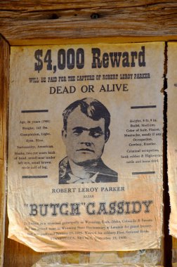 Tucson Az 24 Nisan: Butch Cassidy olarak bilinen Robert Leroy Parker, Amerikan tren, banka soyguncusu ve Vahşi Çete 'nin lideri. 24 Nisan 2014 'te Tucson Az