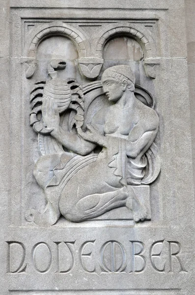 New York Usa October Bas Relief Scorpio 8Th Astrological Sign — стоковое фото