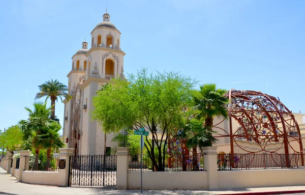 추크슨 애리조나 아우구스티누스 대성당 이탈리아어 Tucson Arizona April Saint Augustine — 스톡 사진