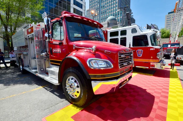 MONTREAL CANADA MAY 18: Fire engine on may 18 2014 in Montreal Canada. Service de securite incendie de Montreal the SIM is the 7th largest fire department in North America.