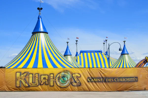 Montreal Maio Cirque Soleil Yellow Blue Tent Maio 2014 Montreal — Fotografia de Stock