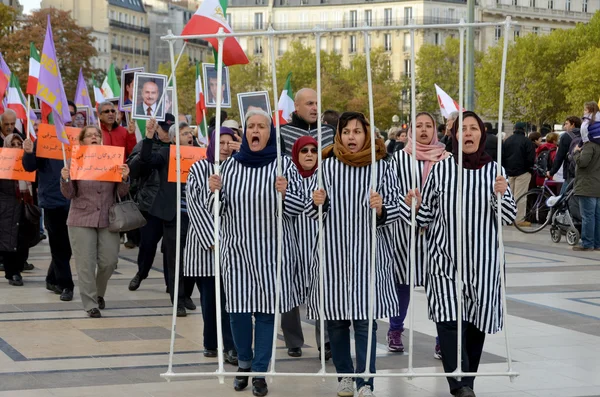 Паризька Франція Жовтня Протест Про Жорстоке Язнення Ірані Жовтня 2013 — стокове фото