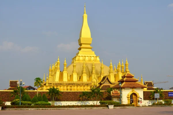 Buddhism Golden Pagoda Wat Pha Luang Thatluang Templo Vientian Laos —  Fotos de Stock