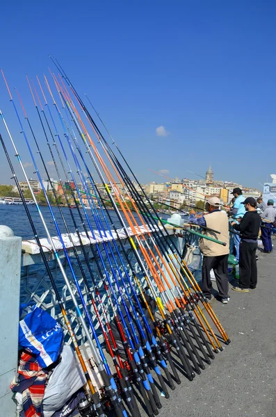 Pêcheurs Jour Istanbul Turquie — Photo