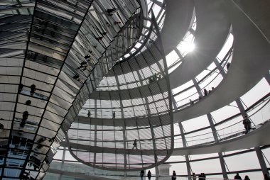 BERLİN, GERMANY - 14 APR 2018: Reichstag Cupola Dome view
