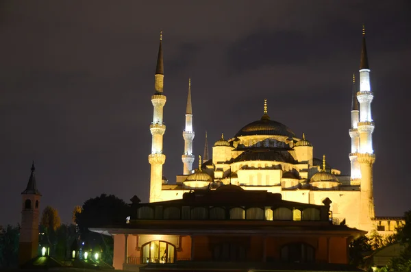 Istanbul Turquie Octobre Mosquée Sultan Ahmed Dans Nuit Octobre 2013 — Photo