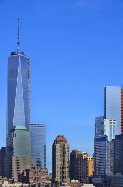 NEW YORK - OCTOBER 24: Lower mahattan and One World Trade Center or Freedom Tower on October 24, 2013 in New York City, New York.is the primary building of the new World Trade Center complex