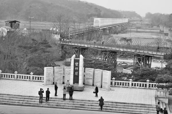 Paju South Korea Abril Ponte Freedom Realmente Atravessa Rio Imjin — Fotografia de Stock