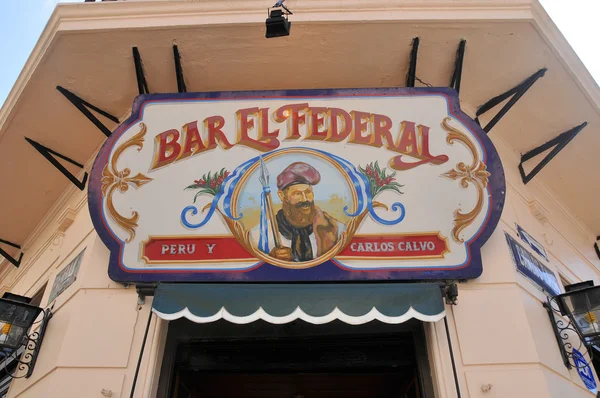 Buenos Aires Noviembre Señal Restaurante Una Calle Del Barrio Boca — Foto de Stock