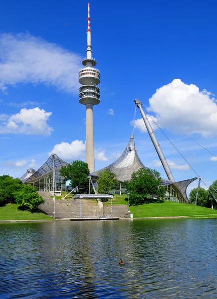 Munich Germany June Tower Stadium Olympiapark Munich Germany Olympic Park — Stock Photo, Image