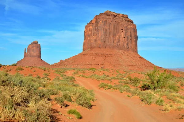 Monument Valley Colorado Platosu Nun Bir Bölgesidir Vadi Zemininin Üzerinde — Stok fotoğraf