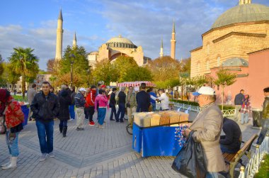 İSTANBUL SEPT. 30 Eylül 2013 'te İstanbul, Türkiye' de Ayasofya 'da. Ayasofya eski bir Ortodoks ataerkil bazilikası, sonra cami, şimdi de müze.