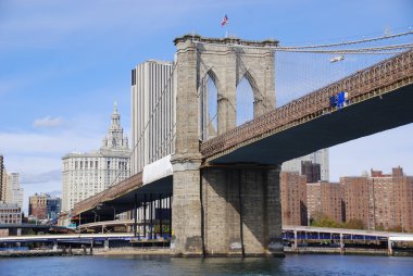 Brooklyn Köprüsü, ABD 'deki en eski asma köprülerden biridir. 1883 'te tamamlandı, Manhattan ve Brooklyn' in New York ilçelerini Doğu Nehri 'ne yayarak birbirine bağlıyor..