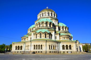 SOFIA BULGARIA SEPTEMBER 28 The St. Alexander Nevsky Katedrali, 28 Eylül 2013 tarihinde Sofya 'da Bulgaristan' ın başkenti Sofya 'daki bir Bulgar Ortodoks katedrali.