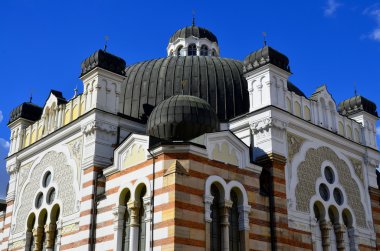 SOFIA BULGARIA SEPTEMBER 28 The Sofia Sinagogu, 28 Eylül 2013 tarihinde Sofya 'da Bulgaristan' da faaliyet gösteren iki sinagogdan biri olan Güneydoğu Avrupa 'nın en büyük sinagogu.