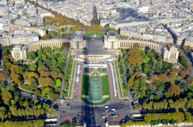 Paris, Fransa 'daki Eyfel Kulesi' nden Paris 'e kuş bakışı