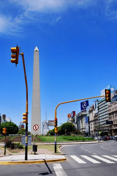 Buenos Areas Argentina November Obelisco Avenida Julio Bred Allé Staden — Stockfoto