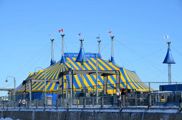 Montreal March Cirque Soleil Yellow Blue Tent March 2014 Montreal — Fotografia de Stock