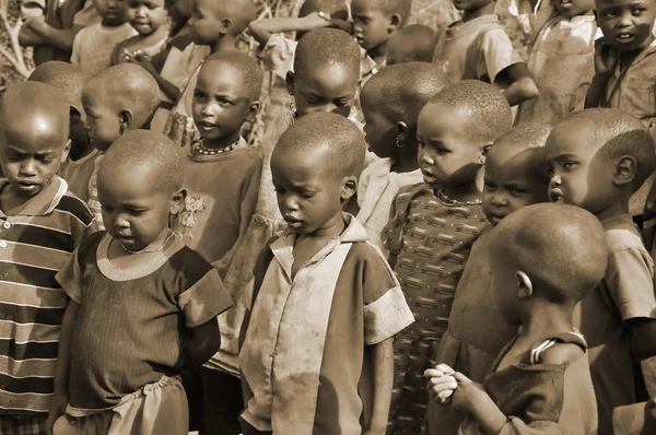 Amboseli Kenia Oct Jóvenes Niños Africanos Identificados Tribu Masai Que — Foto de Stock