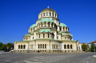 SOFIA BULGARIA SEPTEMBER 28 The St. Alexander Nevsky Katedrali, 28 Eylül 2013 tarihinde Sofya 'da Bulgaristan' ın başkenti Sofya 'daki bir Bulgar Ortodoks katedrali.