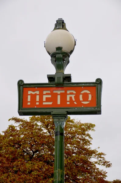 Paris Metro Sign Frankrike — Stockfoto