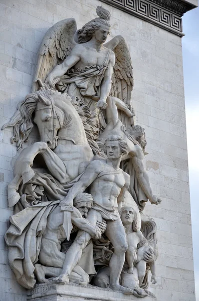 Parigi Francia Ottobre Dettagli Dell Arco Trionfo Dell Etoile Arco — Foto Stock