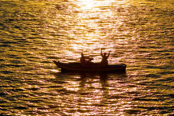 Barco Pesca Água — Fotografia de Stock