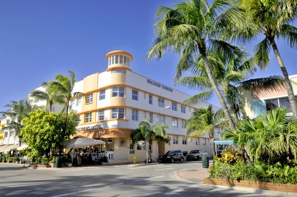 Miami Sur Playa Florida Usa Octubre Edificios Ocean Drive Octubre — Foto de Stock